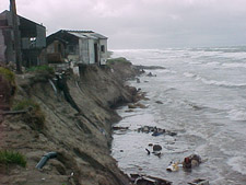 Coastal erosion due to thawing permafrost and increased wave action threatens several arctic communities, including Shishmaref, Alaska. Photo © Native Village of Shishmaref. Courtesy of Luci Eningowuk Courtesy of Luci Eningowuk
