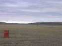 This is the "runway" at Green Cabin.  It is a flat area of tundra lined with old gas drums!