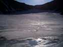 The summer sun and warmer conditions are evident in the glacial melt seen in this picture.  Soon it will snow and the cold weather will be back to refreeze the glacier.