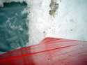 The Healy bow as it meets the ice.