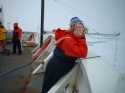 Ev Sherr, Oregon State University, watching the Healy break ice.