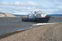 This photo was taken at Kyusyur (about 71 deg. N) on the Lena River.  We will use this boat for PARTNERS sampling on the Lena River through 2006.