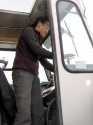 Hahn moves the radiometers from inside the truck.